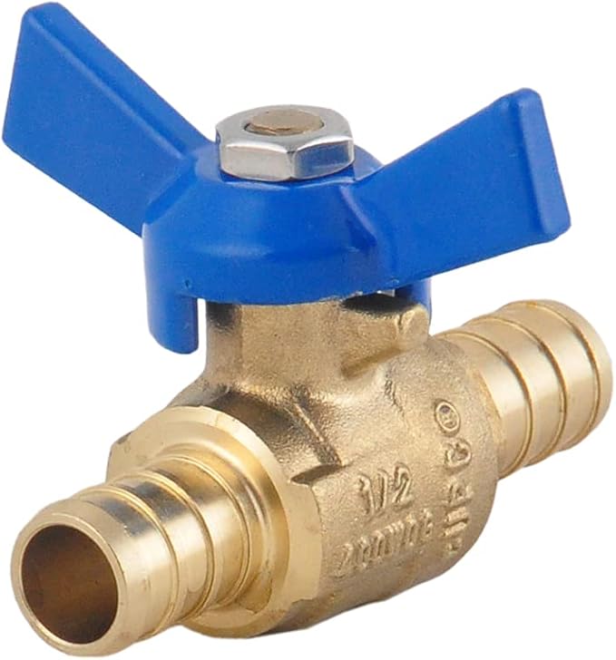 1/2" PEX Brass Ball Valve, LF Brass PEX Shut off Ball Valve - Image 3