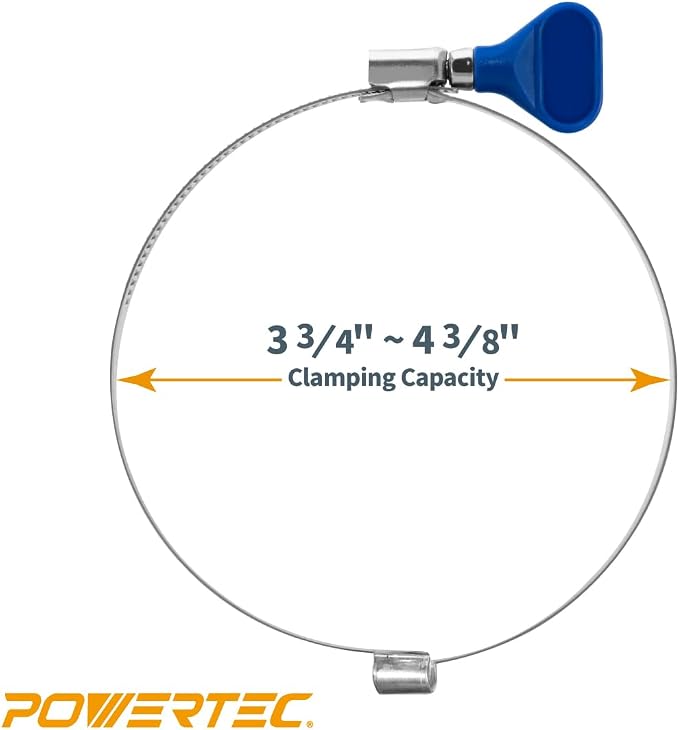 POWERTEC 70226-P2 4 Inch Left Hand Keyed Bridge Hose Clamp, Thumb Screw Key - Image 2