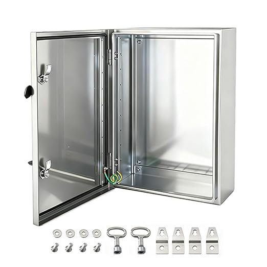 Electrical Enclosure 24x16x8, 304 Stainless Steel Enclosure IP66 Waterproof and by YcXingnon
