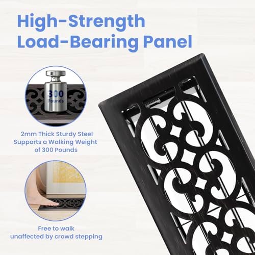 Howeall 4x12 Inches 2 Pack Heavy Duty Walkable Floor Register Easy Adjust Air - Image 2
