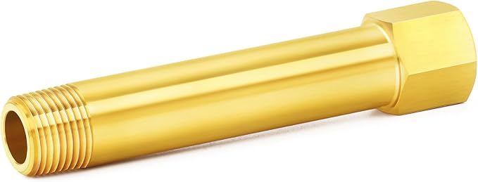 ChillWaves Brass Pipe Fitting, Long Nipple Pipe 3/4" NPT Male x 3/4" NPT Female by VisittheCHILLWAVES