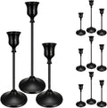 12PCS Brass Black Taper Candle Holders Set, Vintage Candlestick Holders | Tall by Ovveroche