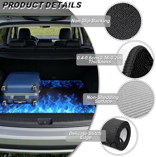 Blue Fire Print Work Trunk Mat Heavy Duty Foldable Cargo Liner - Image 6