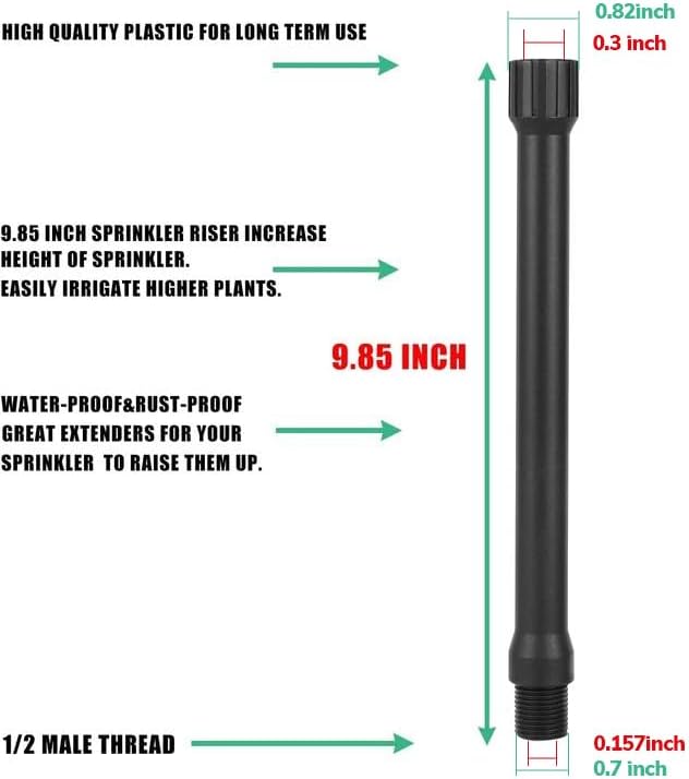 6Pcs 1/2 Inch Male to Female Sprinkler Extensions | 9.85“ Sprinkler Riser - Image 2