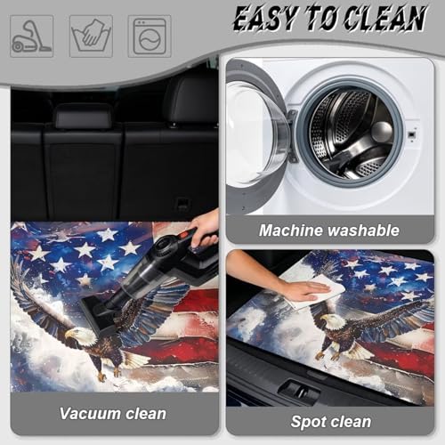 ELEQIN Car Trunk Mat, All Weather Cargo Liner Trunk Protection, American Flag - Image 5