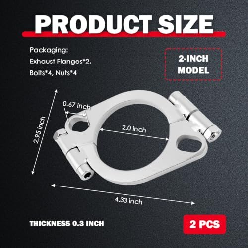 2PCS 2" Split Exhaust Flange Repair Kit - Image 2