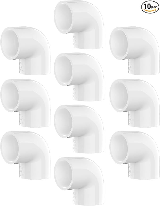 10-Pack 1/2 Inch PVC Fittings 90 Degree Elbow, Furniture Build Grade SCH40 by Unknown