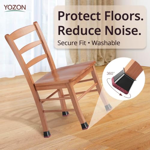 YOZON Chair Leg Floor Protector Silicone Caps Felt Furniture Pads Covers - Image 2