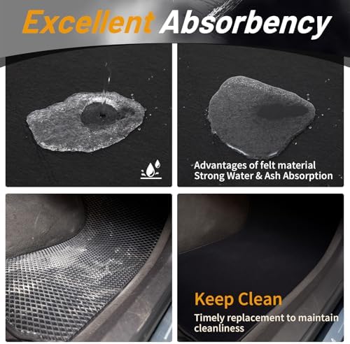 WILLBOND 10 Pcs Self Adhesive Disposable Car Floor Mats, Felt 17 x 22 Inch - Image 5