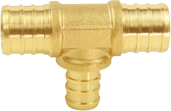 Hooshing 12PCS 3/4" x 3/4" x 1/2" Pex Reducing Tee Fittings, Brass Barb Crimp - Image 5