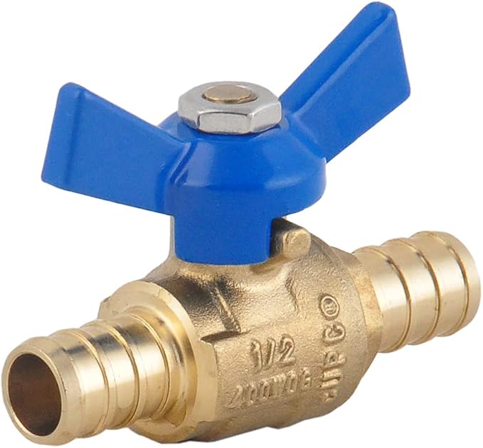 1/2" PEX Brass Ball Valve, LF Brass PEX Shut off Ball Valve - Image 2