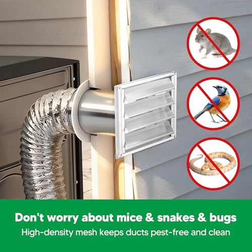 6" Metal Outdoor Dryer Vent Cover Louvered - Image 4