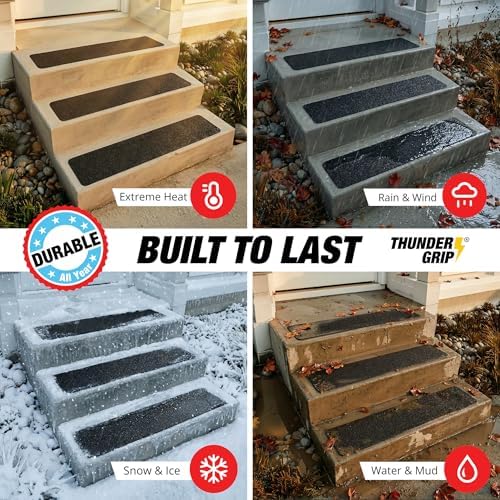 Outdoor Stair Treads Non-Slip 30" x 8" 8-Pack Waterproof 80-Grit Grip Tape - Image 5