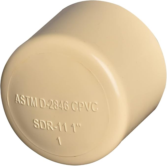 3/4" 10pcs CPVC Pipe Fittings End Cap Plug Slip Adapter Beige - Image 2