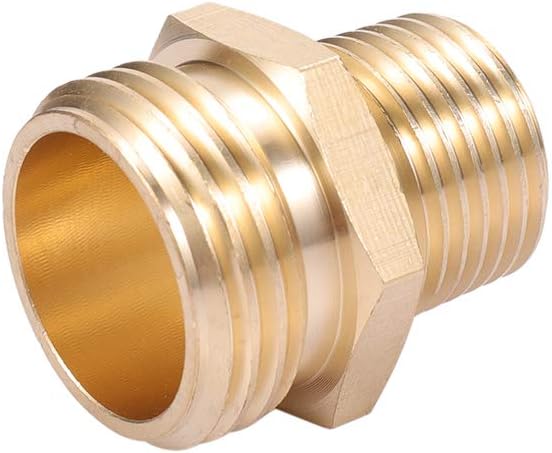3/4" GHT Male to 1/2" NPT Male Connector, Brass Garden Hose Fitting 2pcs - Image 3