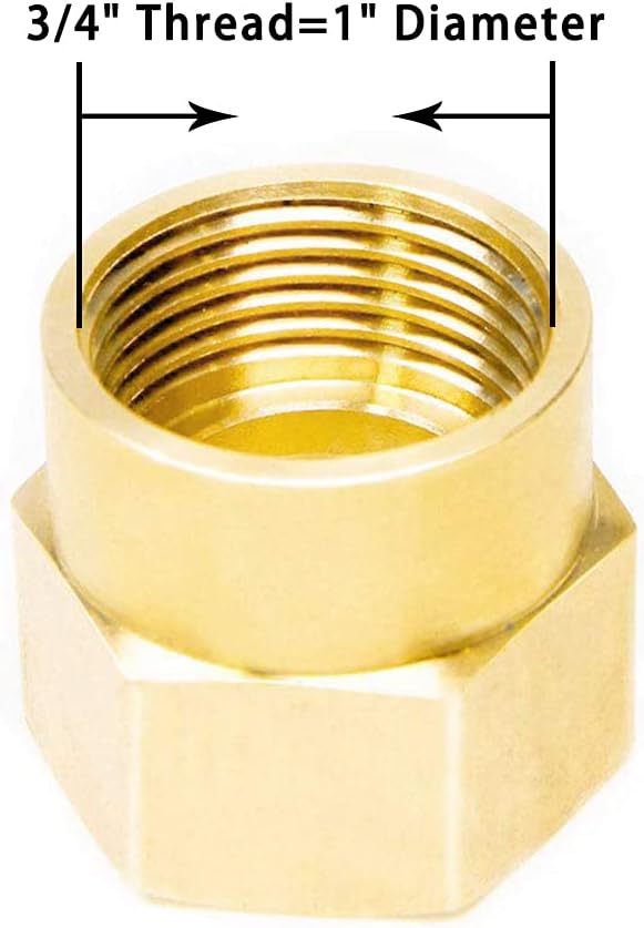 Joywayus GHT 3/4" Female Thread x NPT 3/4" Female Thread Brass Pipe Fittings - Image 2
