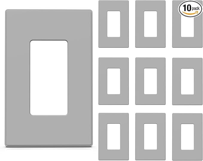 ELEGRP 1-Gang Screwless Decorative Wall Plates, Mid-Size Unbreakable by ELEGRP%7CELEGROUP