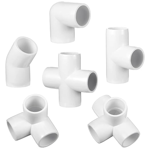 Xuniea 42 Pieces 1/2 Inch PVC Pipe Fittings Elbow Set Tent Connection Tee Heavy by Xuniea
