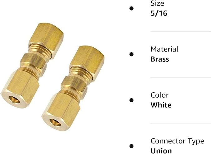 Brass Compression Tube Fitting, 5/16" OD x 5/16" OD - Image 8