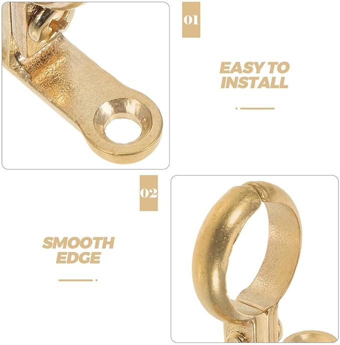 VILLCASE 2Pcs Brass Pipe Clamp for 22mm 3/4" PEX Pipes, Heavy Duty Tube Support - Image 3