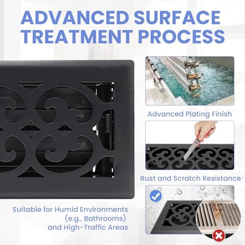Howeall 4x12 Inches 2 Pack Heavy Duty Walkable Floor Register - Image 3