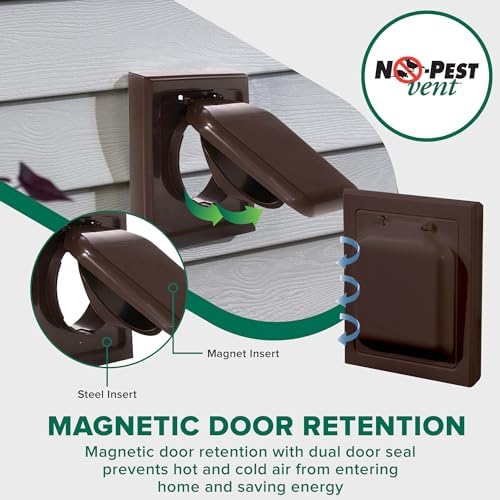 NO-PEST VENT Dual Door Dryer Vent Cover 4 Inch Outdoor, Made in USA, Highest - Image 5