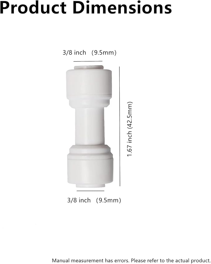 Food-Grade Quick Connector Push-In Tube Fitting 3/8 inch Tube OD to 3/8 inch - Image 3