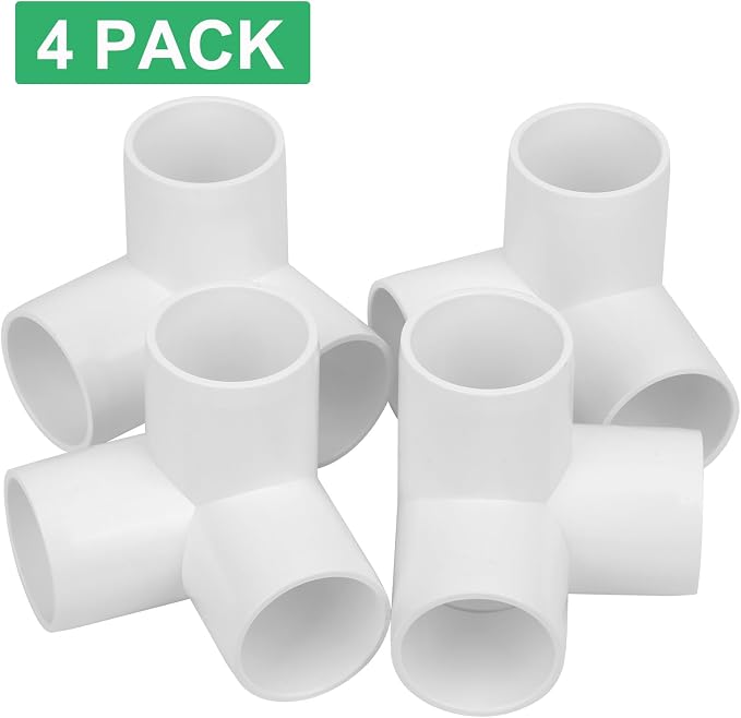 4Pack 1-1/2IN 3-Way Elbow PVC Fittings Furniture Grade SCH40 1.50" Tee 3 Way - Image 6