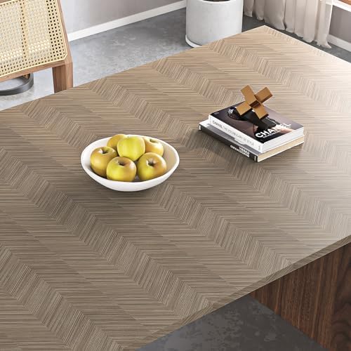 Livelynine 15.8x197 Inch Chevron Wood Floor Contact Paper Waterproof Linoleum - Image 3