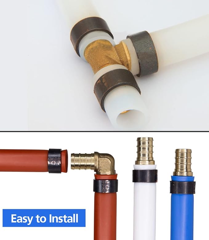 15pcs 1/2" PEX Fittings, Elbow TEE Straight Couplings Set, PEX Brass Crimp - Image 7