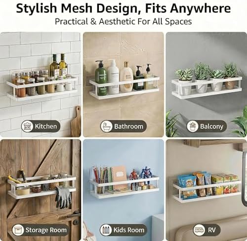 PUSDON 2-Pack 16.5" Extra Long Slim Shower Caddy, Adhesive Wall Mount Bathroom - Image 4