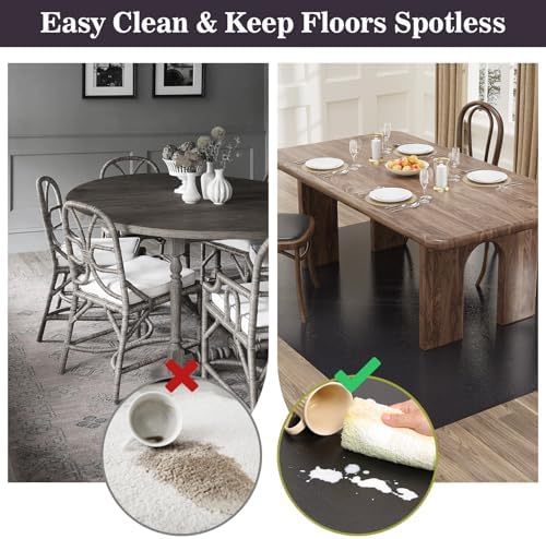 3'×5' Black Floor Protector for Home, Waterproof No Spill Floor Desk Mat - Image 2