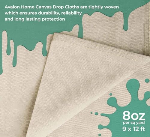 Canvas Drop Cloth for Painting 9x12 feet Pack of 4-8oz Painters Drop Cloths for - Image 6