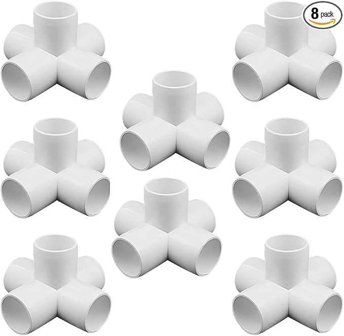 1/2“ Tee PVC Fitting 5 Way Elbow Connector, Furniture Grade 90 Degree Elbow by ANPTGHT