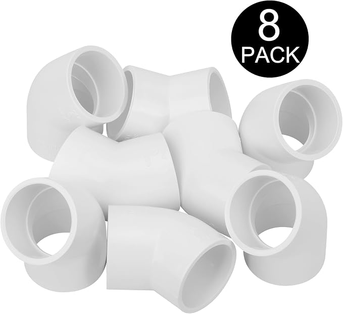 8Pack 1-1/4" 45 Degree PVC Elbow Pipe Fitting Connector Furniture Build Grade - Image 3