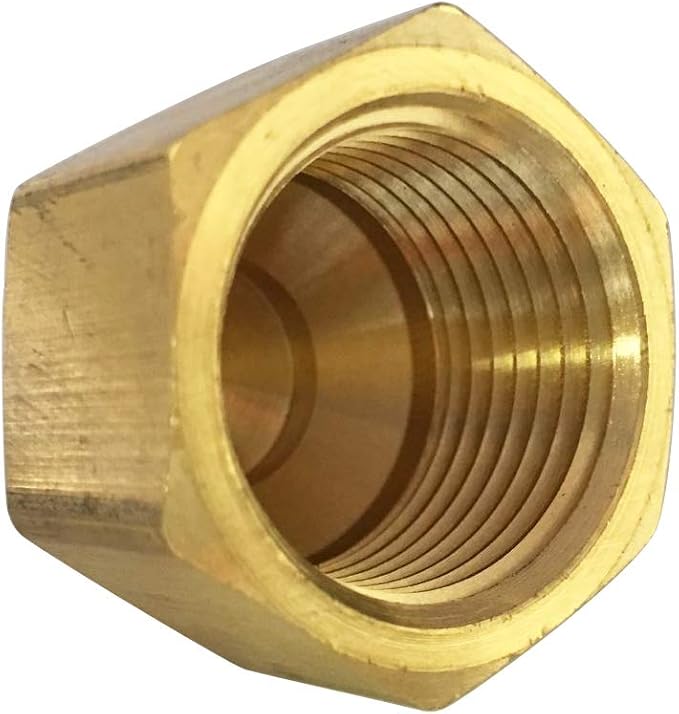 Brass Flare Cap, SAE 45 Degree Flared Tube Fitting by TLTOOLEGIN