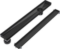 EXF Offset Linear Shower Drain 24 Inch Matte Black by EXF