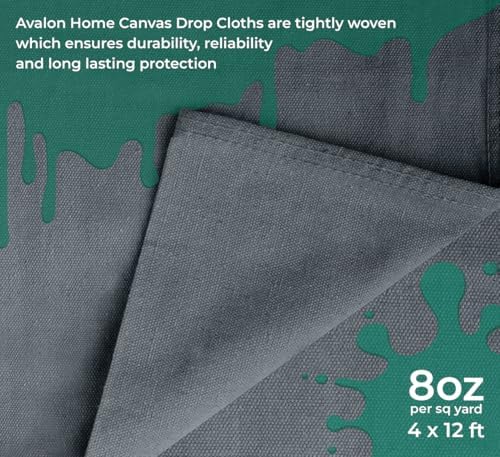 Canvas Drop Cloth for Painting 4x12 feet Pack of 2-8oz Painters Drop Cloths for - Image 6