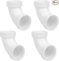4Pack 2" PVC DWV Sanitary 90-Degree Elbow White SCH40 2" PVC DWV 90° Elbow Pipe by Lswteiz