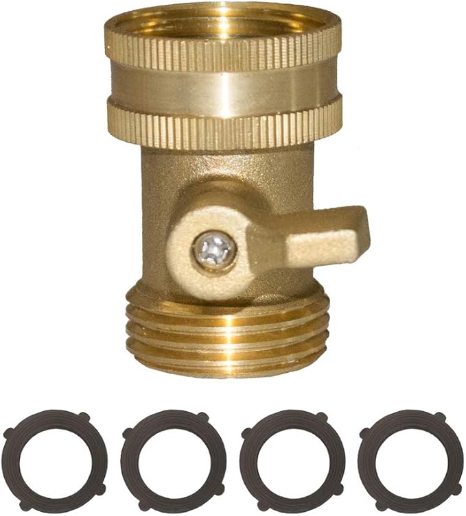 Heavy Duty Brass Shut Off Valve Brass Water Hose Valve Garden Hose Connector - Image 2