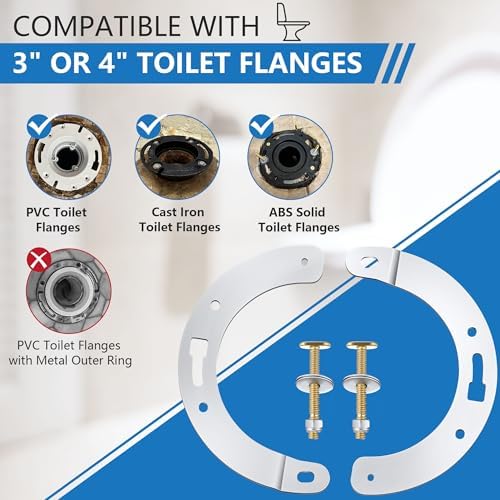 2 Piece Toilet Flange Repair Kit, Toilet Flange Repair Ring - Image 2