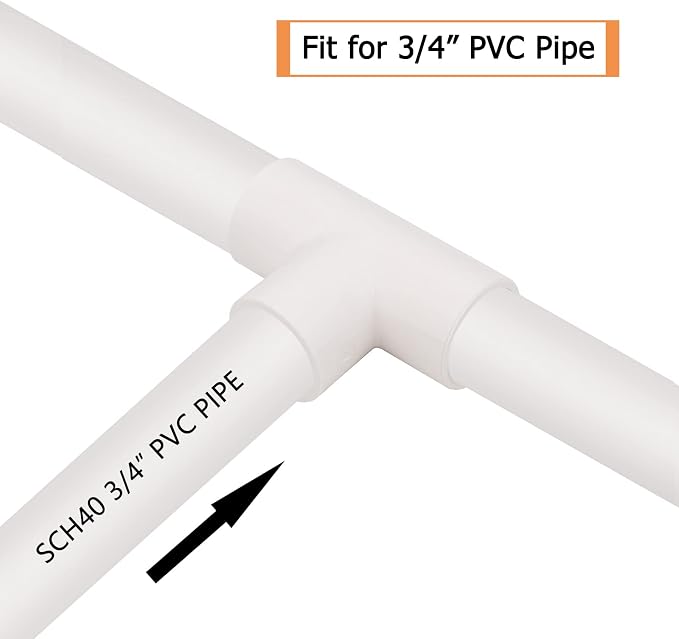 20 Pack 3/4in Tee 3 Way PVC Pipe Fittings Connector, Furniture Build Grade - Image 3