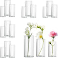 Glass Cylinder Vase Set of 18 for Centerpieces, 6 inch Tall Clear Vase Floating by Zomiol