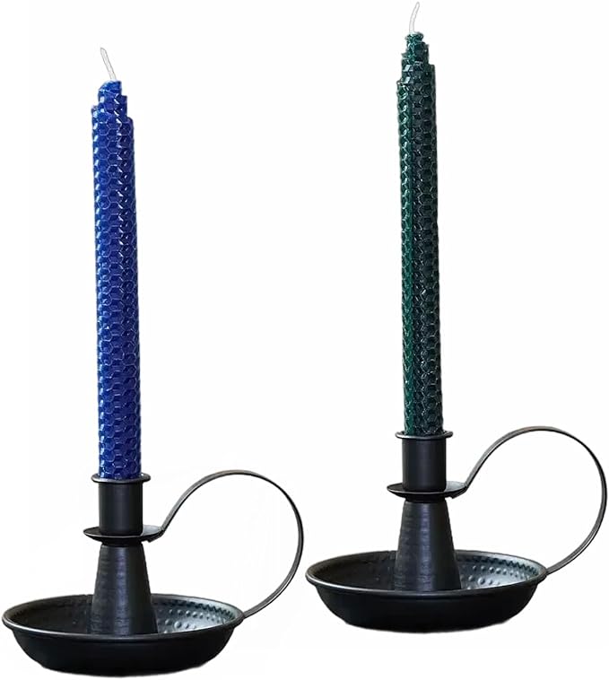 Black Retro Iron Taper Candle Holders by ALSOLIFE