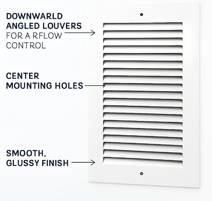 6 x 12 Inch Return Air Vent Cover, Solid Steel HVAC Grille - Image 5