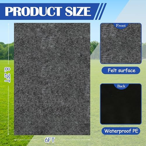 Ogrmar 6x8.2 FT Outdoor Storage Shed Mat Waterproof Tent Floor Mat Gray - Image 3