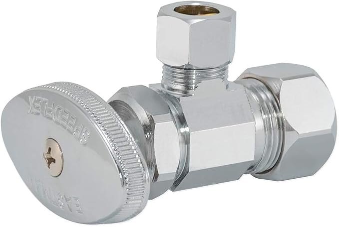 Eastman 3/8 Inch OD Compression x 5/8 Inch OD Compression Multi-Turn Angle Stop by Eastman