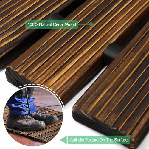 RELIANCER 8' Wooden Garden Pathway, Outdoor Roll Out Cedar Straight Walkway - Image 6