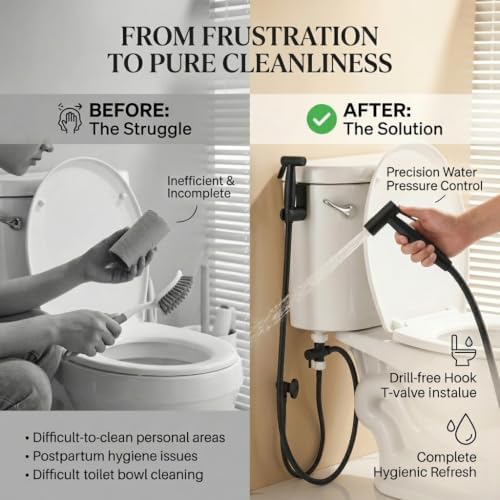 BARROCK Handheld Bidet Sprayer for Toilet, 2 Pack Stainless Steel Metal Made - Image 7