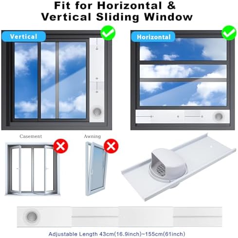Dryer Window Vent Kit with 4 Inch 10 feet Dryer Vent Hose, Window Dryer Vent - Image 6